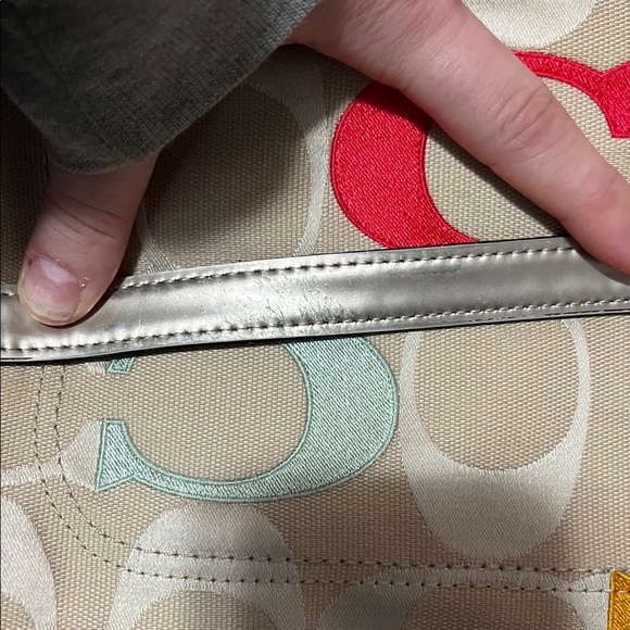 Coach Multicolor Logo Beige Crossbody Bag - Picture 3 of 4